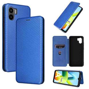 For Xiaomi Redmi A1 4G Carbon Fiber Texture Flip Leather Phone Case(Blue)