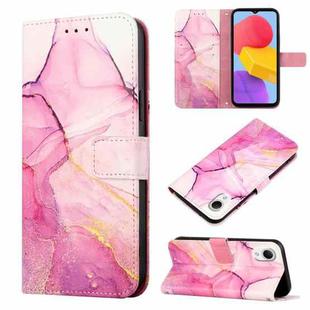 For Samsung Galaxy A23e PT003 Marble Pattern Flip Leather Phone Case(Pink Purple Gold LS001)