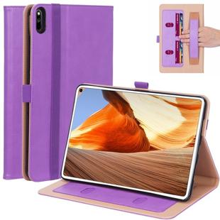WY-2099 For Huawei MatePad Pro 10.8 inch 2019 Business Vintage Texture TPU Tablet PC Protective Cover with Bracket & Hand Support & Card Slots Function, without Sleep Function(Purple)