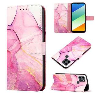 For Infinix Smart 6 Plus/X6823 PT003 Marble Pattern Flip Leather Phone Case(Pink Purple Gold LS001)
