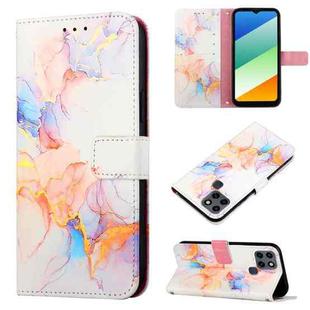 For Infinix Smart 6 Plus/X6823 PT003 Marble Pattern Flip Leather Phone Case(Galaxy Marble White LS004)
