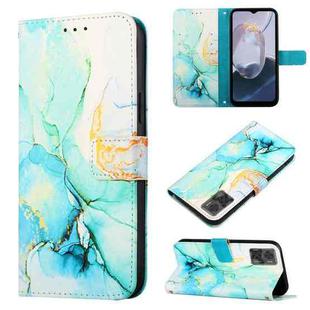 For Motorola Moto E22i 4G/E22 4G PT003 Marble Pattern Flip Leather Phone Case(Green LS003)