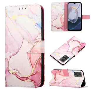 For Motorola Moto E22i 4G/E22 4G PT003 Marble Pattern Flip Leather Phone Case(Rose Gold LS005)