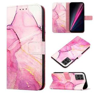 For T-Mobile Revvl 6 Pro 5G PT003 Marble Pattern Flip Leather Phone Case(Pink Purple Gold LS001)