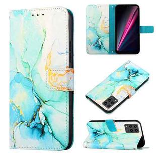 For T-Mobile Revvl 6 Pro 5G PT003 Marble Pattern Flip Leather Phone Case(Green LS003)