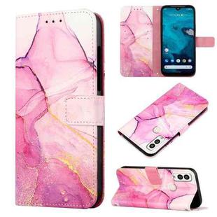 For Kyocera Android One S9/KC-S304/Digno SANGA Edition PT003 Marble Pattern Flip Leather Phone Case(Pink Purple Gold LS001)
