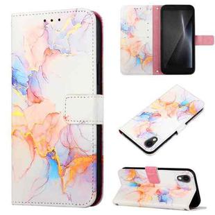 For Cubot Pocket PT003 Marble Pattern Flip Leather Phone Case(Galaxy Marble White LS004)