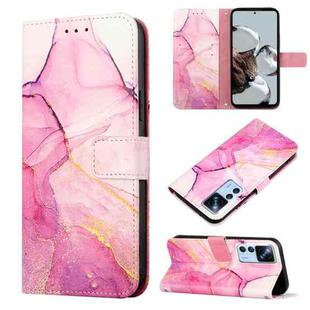 For Xiaomi 12T/12T Pro/Redmi K50 Ultra PT003 Marble Pattern Flip Leather Phone Case(Pink Purple Gold LS001)