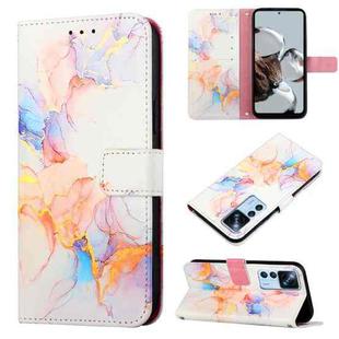 For Xiaomi 12T/12T Pro/Redmi K50 Ultra PT003 Marble Pattern Flip Leather Phone Case(Galaxy Marble White LS004)