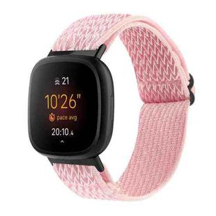 For Fitbit Versa 4 / Sense 2 Universal Wave Nylon Watch Band(Pink)