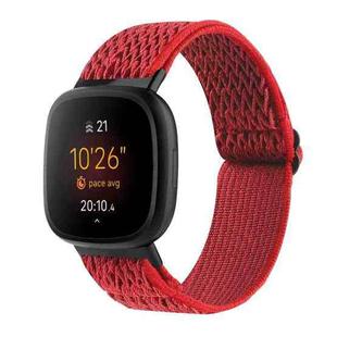 For Fitbit Versa 4 / Sense 2 Universal Wave Nylon Watch Band(Red)
