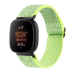 For Fitbit Versa 4 / Sense 2 Universal Wave Nylon Watch Band(Bright Yellow)