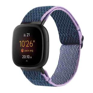 For Fitbit Versa 4 / Sense 2 Universal Wave Nylon Watch Band(Midnight Blue)