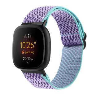 For Fitbit Versa 4 / Sense 2 Universal Wave Nylon Watch Band(Lavender Purple)