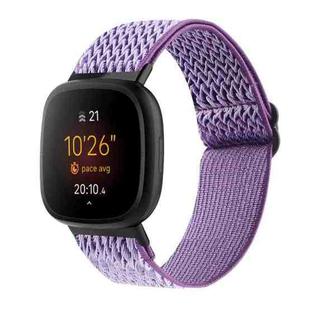 For Fitbit Versa 4 / Sense 2 Universal Wave Nylon Watch Band(Lilacs)