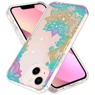 For iPhone 13 Laser IMD Phone Case(ZK002BL Small Flower)