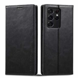 For Samsung Galaxy S21 Ultra 5G LC.IMEEKE RFID Anti-theft Leather Phone Case(Black)