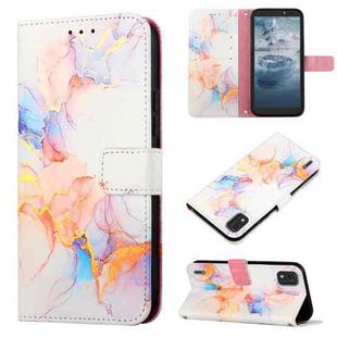For Nokia C2 2ND Edition PT003 Marble Pattern Flip Leather Phone Case(Galaxy Marble White LS004)