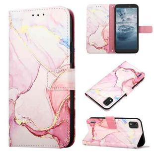 For Nokia C2 2ND Edition PT003 Marble Pattern Flip Leather Phone Case(Rose Gold LS005)