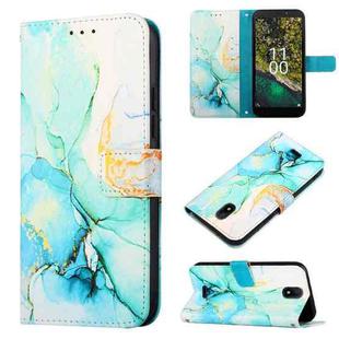 For Nokia C100 PT003 Marble Pattern Flip Leather Phone Case(Green LS003)