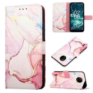 For Nokia C200 PT003 Marble Pattern Flip Leather Phone Case(Rose Gold LS005)