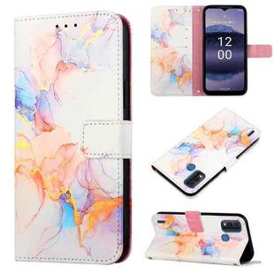 For Nokia G11 Plus PT003 Marble Pattern Flip Leather Phone Case(Galaxy Marble White LS004)