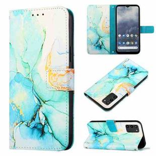 For Nokia G100 PT003 Marble Pattern Flip Leather Phone Case(Green LS003)
