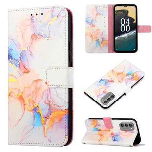 For Nokia G400 PT003 Marble Pattern Flip Leather Phone Case(Galaxy Marble White LS004)