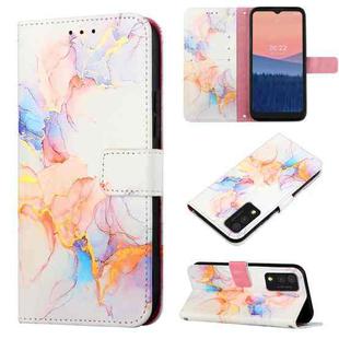 For TCL 30T T603DL PT003 Marble Pattern Flip Leather Phone Case(Galaxy Marble White LS004)