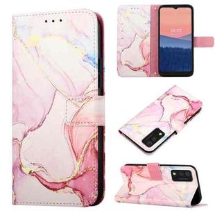 For TCL 30T T603DL PT003 Marble Pattern Flip Leather Phone Case(Rose Gold LS005)
