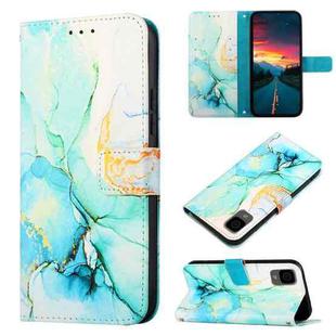 For TCL 30Z T602DL PT003 Marble Pattern Flip Leather Phone Case(Green LS003)