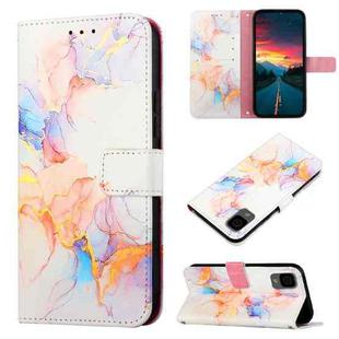 For TCL 30Z T602DL PT003 Marble Pattern Flip Leather Phone Case(Galaxy Marble White LS004)