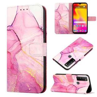 For TCL 30XL 2022 PT003 Marble Pattern Flip Leather Phone Case(Pink Purple Gold LS001)