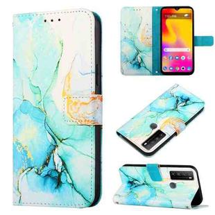 For TCL 30XL 2022 PT003 Marble Pattern Flip Leather Phone Case(Green LS003)