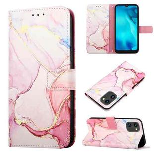 For UMIDIGI C1 PT003 Marble Pattern Flip Leather Phone Case(Rose Gold LS005)