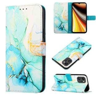 For UMIDIGI Power 7 Max PT003 Marble Pattern Flip Leather Phone Case(Green LS003)