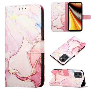 For UMIDIGI Power 7 Max PT003 Marble Pattern Flip Leather Phone Case(Rose Gold LS005)