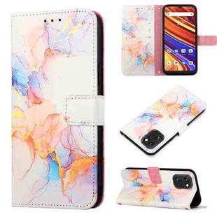 For UMIDIGI Power 7/Power 7S PT003 Marble Pattern Flip Leather Phone Case(Galaxy Marble White LS004)