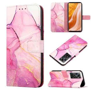 For ZTE Axon 40 Pro PT003 Marble Pattern Flip Leather Phone Case(Pink Purple Gold LS001)