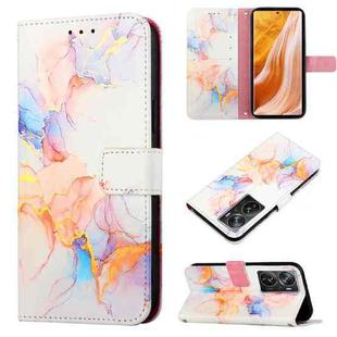 For ZTE Axon 40 Pro PT003 Marble Pattern Flip Leather Phone Case(Galaxy Marble White LS004)