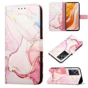 For ZTE Axon 40 Pro PT003 Marble Pattern Flip Leather Phone Case(Rose Gold LS005)