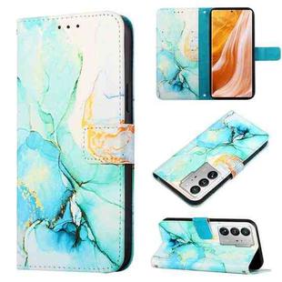 For ZTE Axon 40 Ultra PT003 Marble Pattern Flip Leather Phone Case(Green LS003)