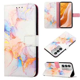 For ZTE Axon 40 Ultra PT003 Marble Pattern Flip Leather Phone Case(Galaxy Marble White LS004)