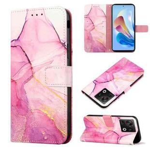 For ZTE Nubia Z40S Pro PT003 Marble Pattern Flip Leather Phone Case(Pink Purple Gold LS001)