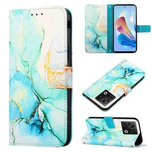 For ZTE Nubia Z40S Pro PT003 Marble Pattern Flip Leather Phone Case(Green LS003)