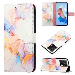 For ZTE Nubia Z40S Pro PT003 Marble Pattern Flip Leather Phone Case(Galaxy Marble White LS004)