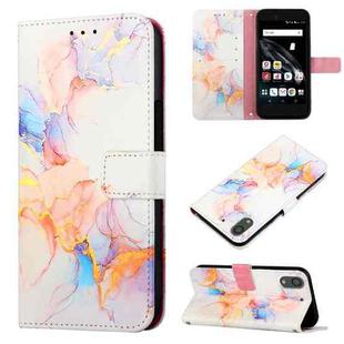 For Fujitsu Arrows Be F-04K PT003 Marble Pattern Flip Leather Phone Case(Galaxy Marble White LS004)