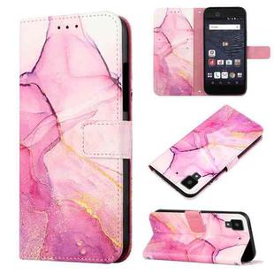 For Fujitsu Arrows NX F-01J PT003 Marble Pattern Flip Leather Phone Case(Pink Purple Gold LS001)