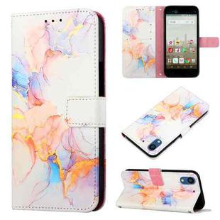 For Fujitsu Arrows NX F-01K PT003 Marble Pattern Flip Leather Phone Case(Galaxy Marble White LS004)