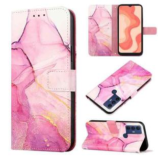 For Sharp Aquos V6/V6 Plus PT003 Marble Pattern Flip Leather Phone Case(Pink Purple Gold LS001)